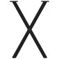 vidaXL Πόδια Τραπεζαρίας σε Σχήμα Χ, 2 τεμ. Μαύρο, Ατσάλι 57x(72-73) εκ.