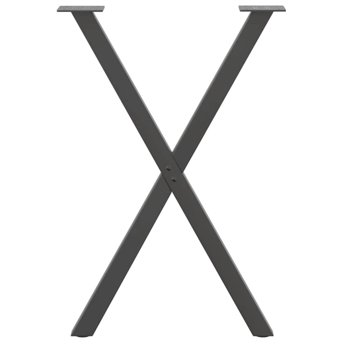 vidaXL Πόδια Τραπεζαρίας σε Σχήμα Χ, 2 τεμ. Ανθρακί 57x(72-73) εκ. Ατσάλι