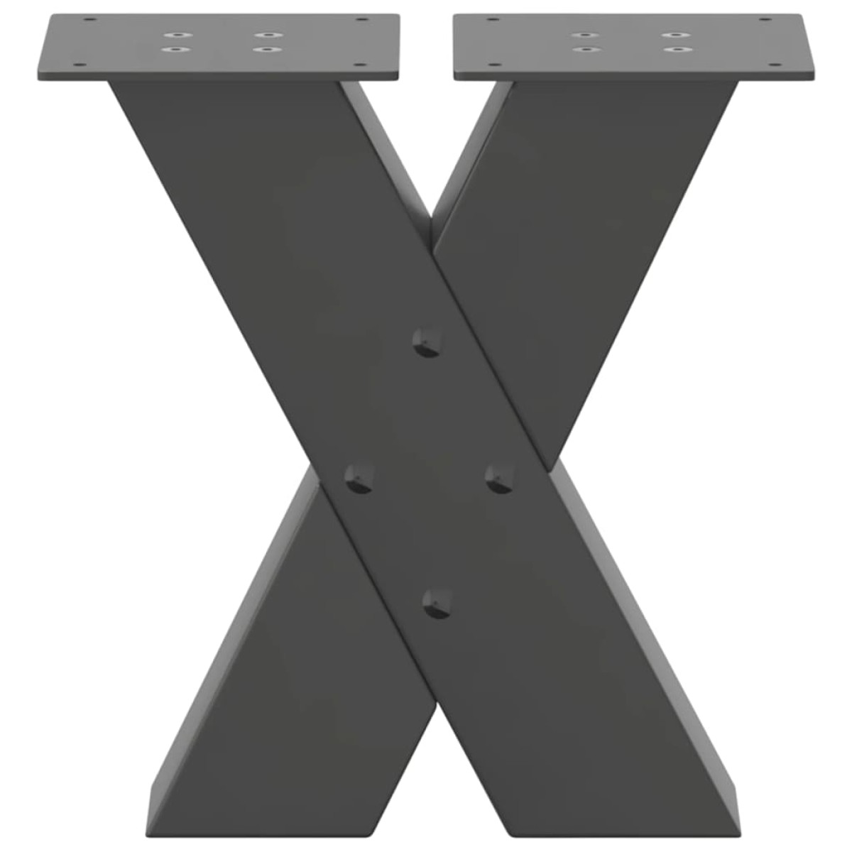 vidaXL Πόδια Τραπεζιού Σαλονιού σε Σχήμα Χ, 2 τεμ. Ανθρακί 30x(30-31) εκ. Ατσάλι