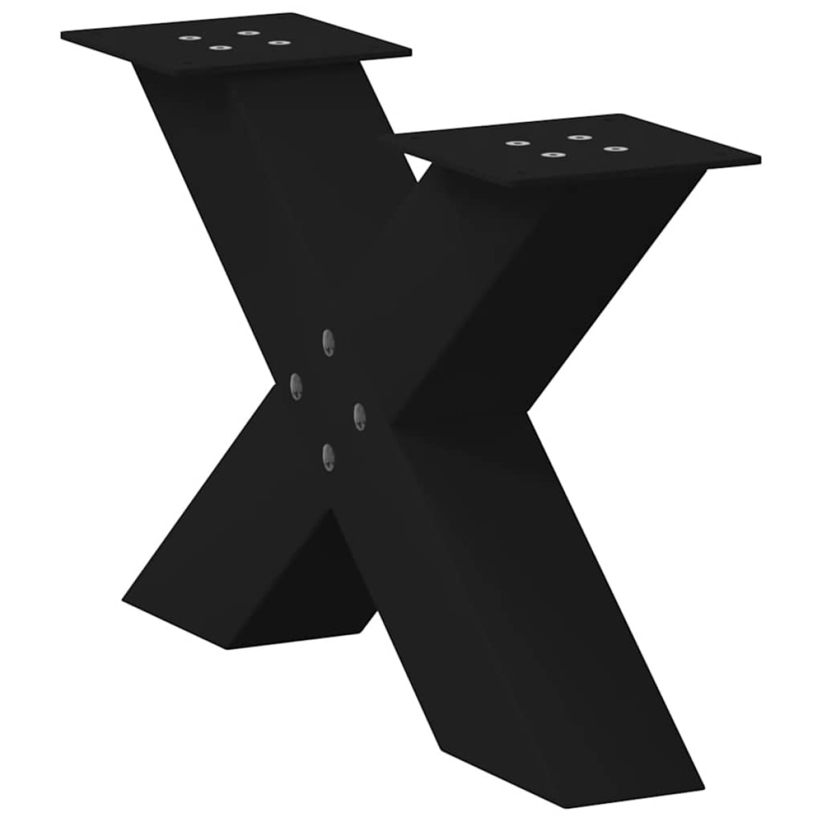 vidaXL Πόδια Τραπεζιού Σαλονιού σε Σχήμα Χ, 2 τεμ. Μαύρο, Ατσάλι 60x(30-31) εκ.