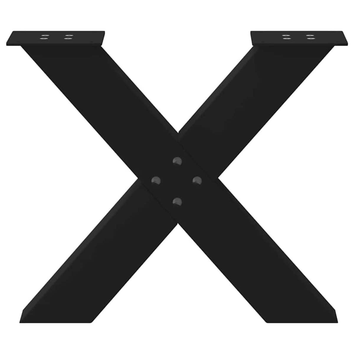 vidaXL Πόδια Τραπεζιού Σαλονιού σε Σχήμα Χ, 2 τεμ. Μαύρο, Ατσάλι 50x(42-43) εκ.
