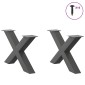 vidaXL Πόδια Τραπεζιού Σαλονιού σε Σχήμα Χ, 2 τεμ. Ανθρακί 70x(42-43) εκ. Ατσάλι