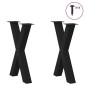 vidaXL Πόδια Τραπεζαρίας σε Σχήμα Χ, 2 τεμ. Μαύρο, Ατσάλι 50x(72-73) εκ.