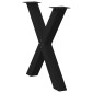 vidaXL Πόδια Τραπεζαρίας σε Σχήμα Χ, 2 τεμ. Μαύρο, Ατσάλι 80x(72-73) εκ.