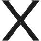 vidaXL Πόδια Τραπεζαρίας σε Σχήμα Χ, 2 τεμ. Μαύρο, Ατσάλι 80x(72-73) εκ.