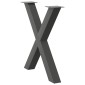 vidaXL Πόδια Τραπεζαρίας σε Σχήμα Χ 3 τεμ. Ανθρακί 70x(72-73) εκ. Ατσάλι