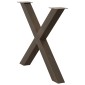 vidaXL Πόδια Τραπεζαρίας σε Σχήμα Χ 3 τεμ. από Φυσικό Ατσάλι 90x(72-73) εκ. Ατσάλι