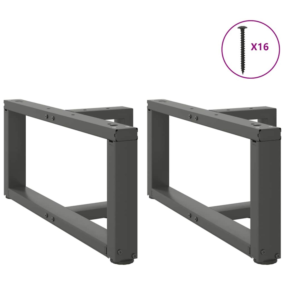 vidaXL Πόδια Τραπεζιού Σαλονιού σε Σχήμα Τ, 2 τεμ. Ανθρακί 70x25x(30-31) εκ. Ατσάλι