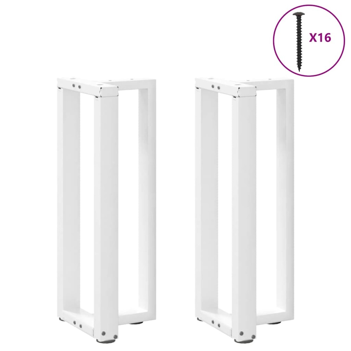 vidaXL Πόδια Κονσόλας σε Σχήμα Τ, 2 τεμ. Λευκά 38x25x(72-73) εκ. Ατσάλι
