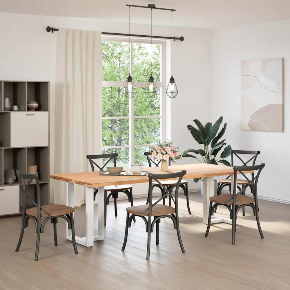 vidaXL Πόδια Τραπεζαρίας σε Σχήμα Τ, 2 τεμ. Λευκά 60x35x(72-73) εκ. Ατσάλι