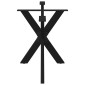 vidaXL Τραπεζαρία με Πόδια σε Σχήμα Αράχνης Μαύρο 120x68x(72-73) εκ. Ατσάλι