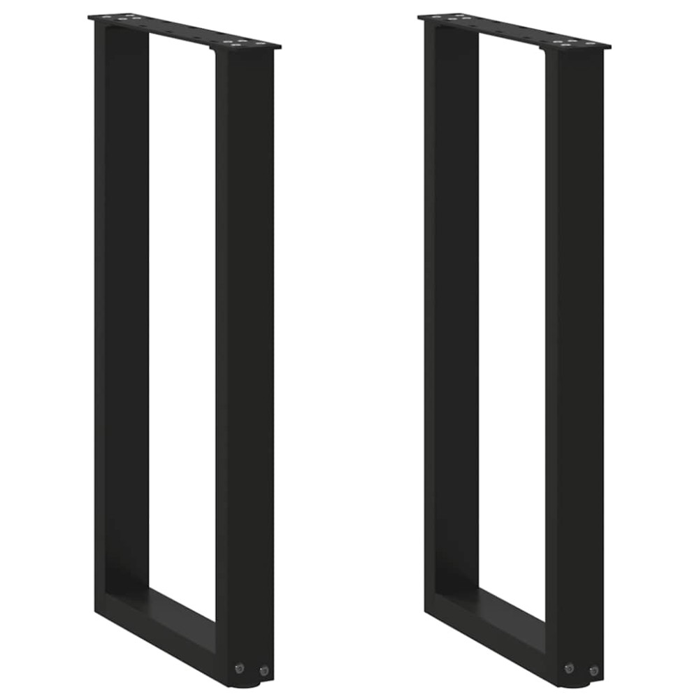 vidaXL Πόδια Κονσόλας σε Σχήμα U 2 τεμ. Μαύρο 28x(72-73) εκ. Ατσάλι