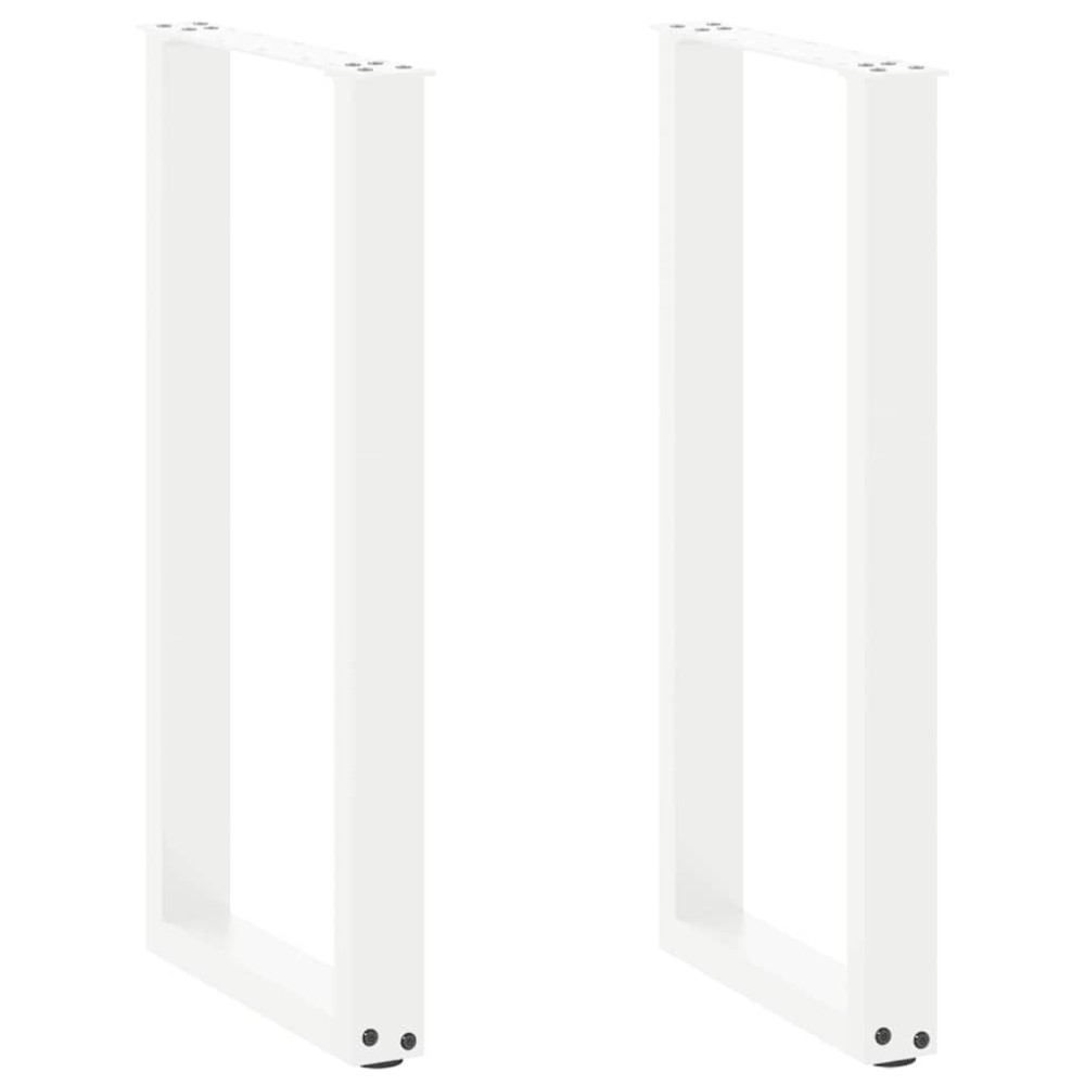 vidaXL Πόδια Κονσόλας σε Σχήμα U 2 τεμ. Λευκά 38x(72-73) εκ. Ατσάλι