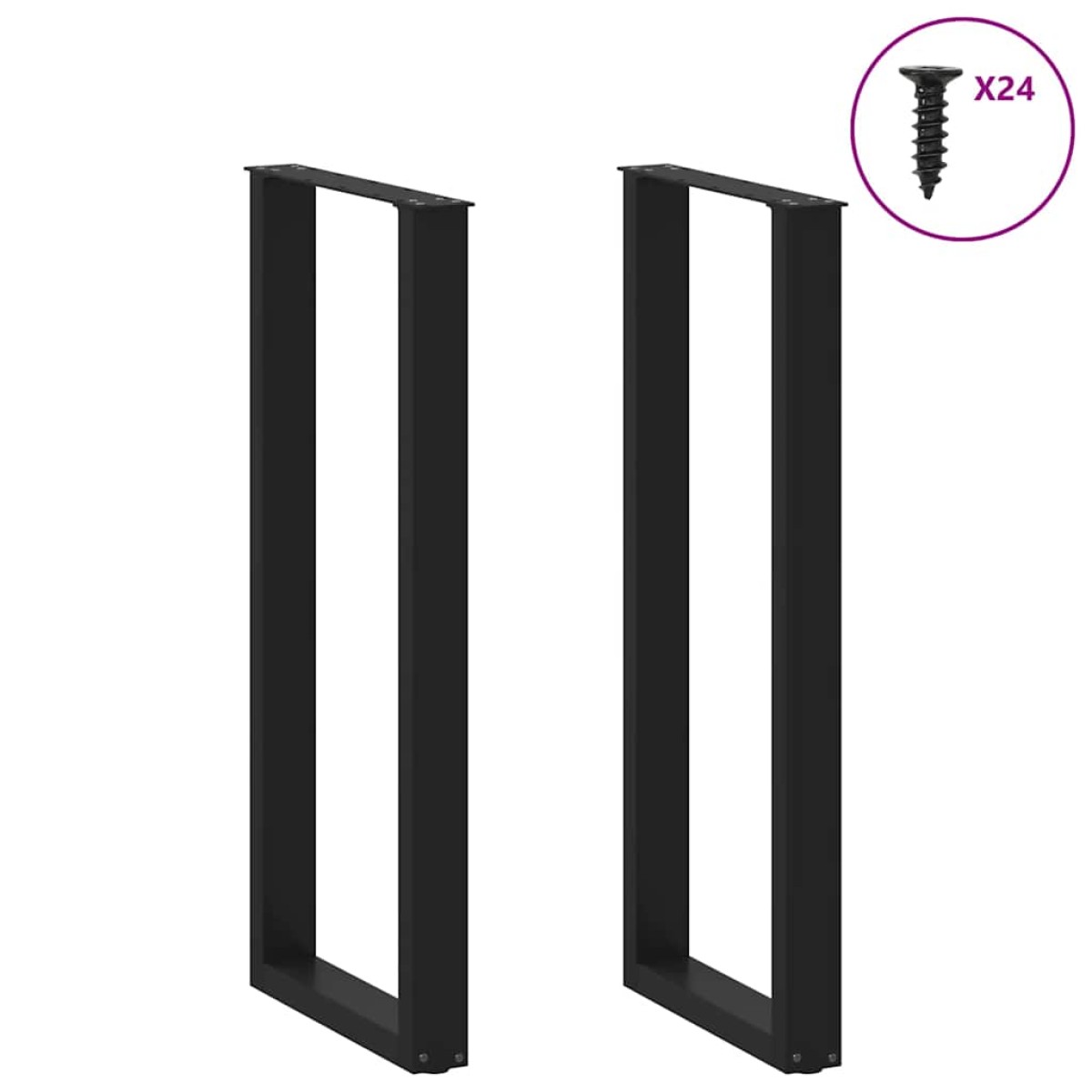 vidaXL Πόδια Τραπεζιού Μπαρ σε Σχήμα U 2 τεμ. Μαύρο 50x(110-111) εκ. Ατσάλι