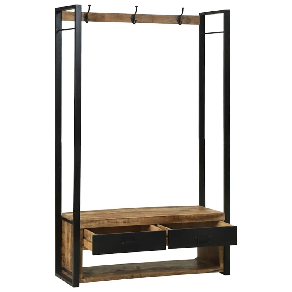vidaXL Κρεμάστρα Ρούχων Καφέ 110 x 40 x 185 εκ Μασίφ ξύλο μάνγκο