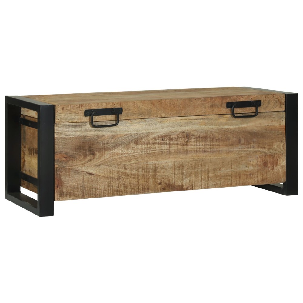vidaXL Κουτιά αποθήκευσης 80x30x30cm από μασίφ ξύλο μάνγκο και μέταλλο