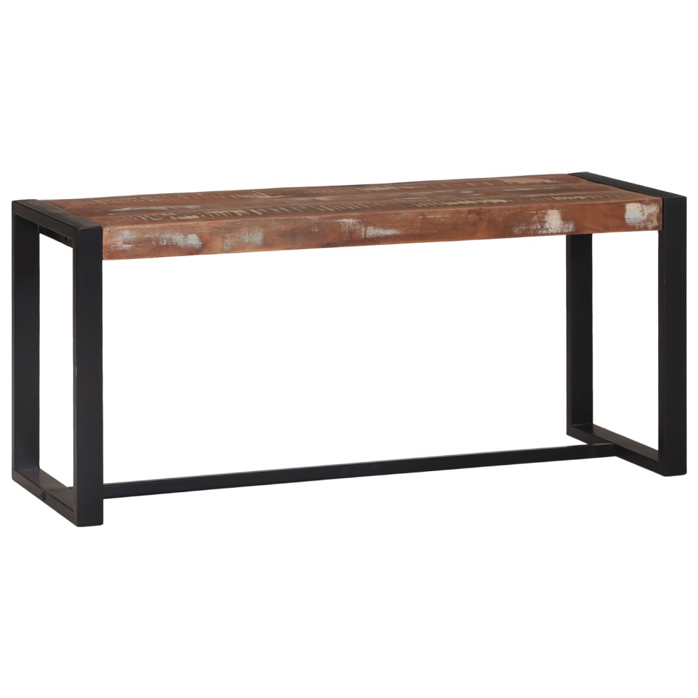 vidaXL Παγκάκι Πολύχρωμο 100x35x45 εκ Μασίφ Ξύλο Ανακυκλωμένο