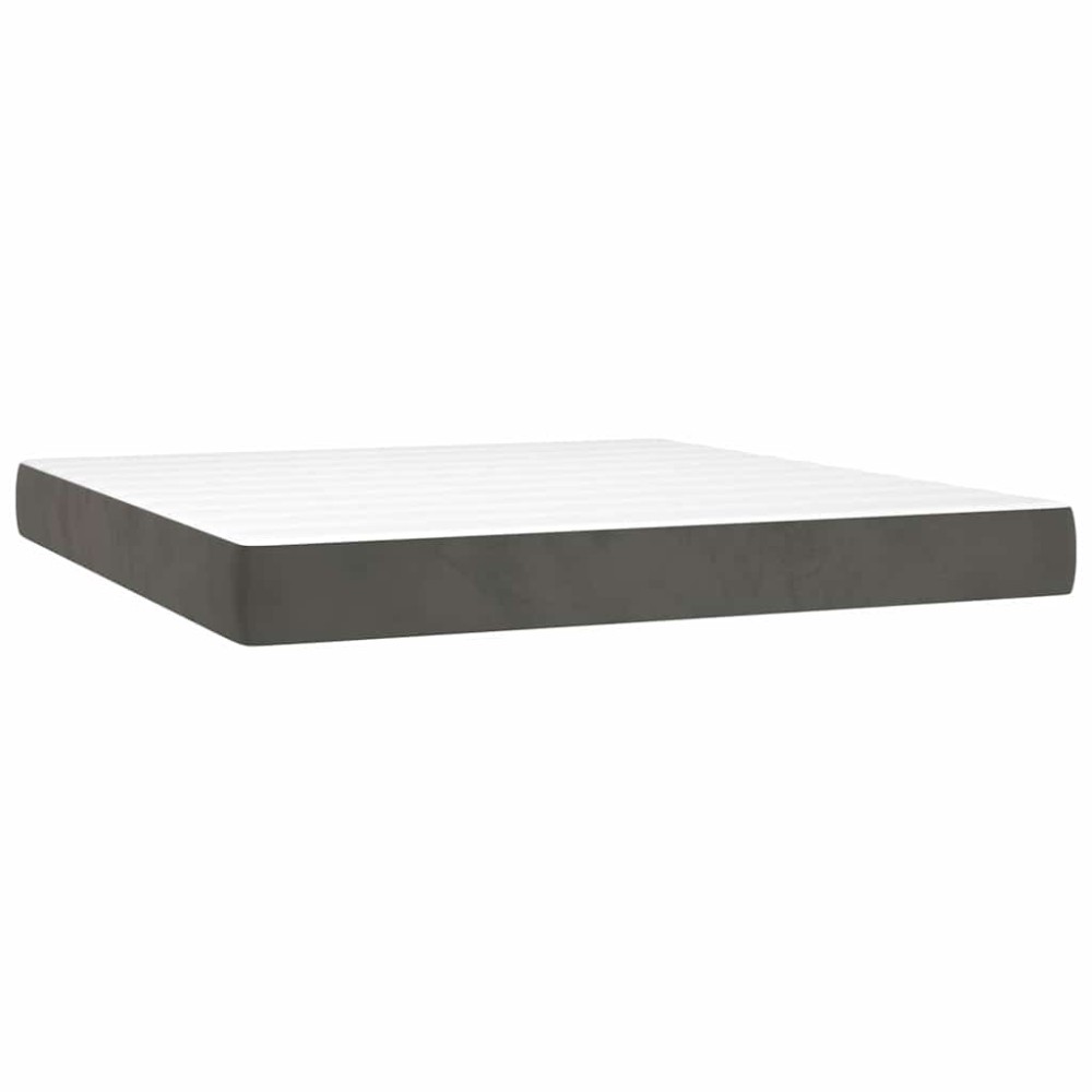 vidaXL Στρώμα με Pocket Springs Μεσαίας Σκληρότητας Σκούρο Γκρι 160x210x20 εκ. Βελούδινο