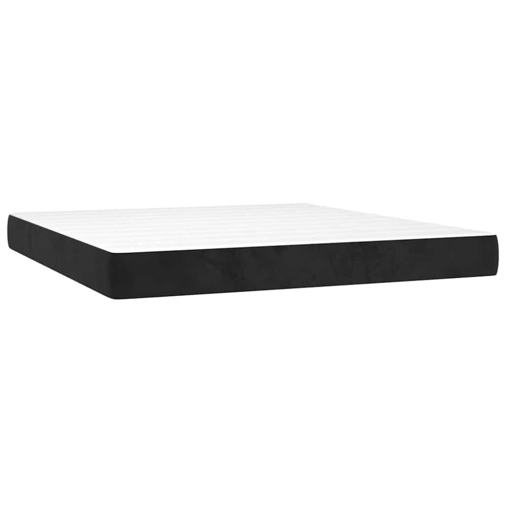 vidaXL Στρώμα με Pocket Springs Μεσαίας Σκληρότητας Μαύρο 160x210x20 εκ. Βελούδινο