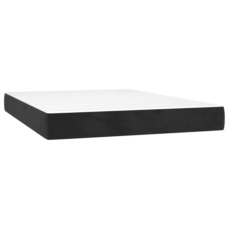 vidaXL Στρώμα με Pocket Springs Μεσαίας Σκληρότητας Μαύρο 140x220x20 εκ. Βελούδινο