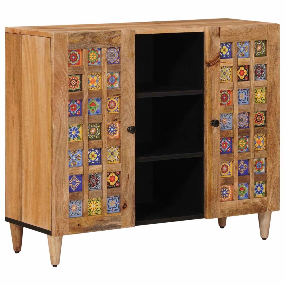 vidaXL Πλαϊνό γραφείο Φυσικό 90 x 33 x 75 εκ Στερεό ξύλο μάνγκο