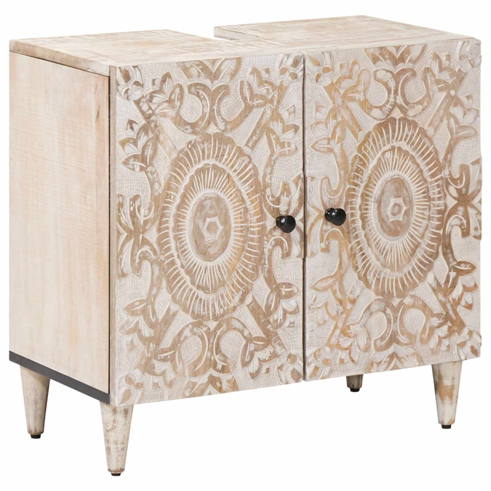 vidaXL Ντουλάπα Νιπτήρα Mπάνιου με αποθήκευση Λευκό 62 x 33 x 58 εκ.