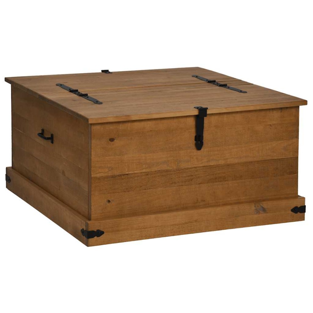 vidaXL Σεντούκι αποθήκευσης HALDEN 91x91x47 cm Ξύλο μασίφ πεύκο
