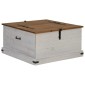 vidaXL Σεντούκι αποθήκευσης HALDEN Λευκό 91x91x47 cm Στερεό ξύλο πεύκο