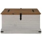 vidaXL Σεντούκι αποθήκευσης HALDEN Λευκό 91x91x47 cm Στερεό ξύλο πεύκο