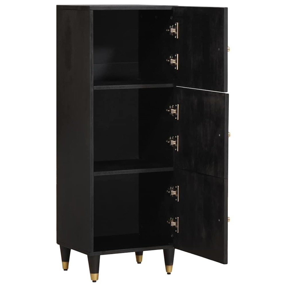 vidaXL Highboard με ράφι Μαύρο 40 x 33 x 110 εκ Στερεό ξύλο μάνγκο