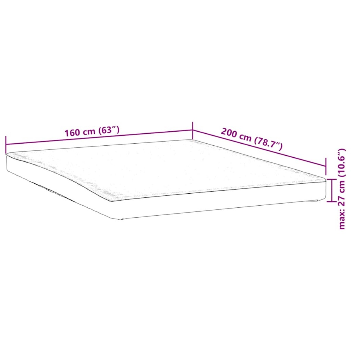 vidaXL Προστατευτικό στρώματος Λευκό 160x200 εκ. Αδιάβροχο