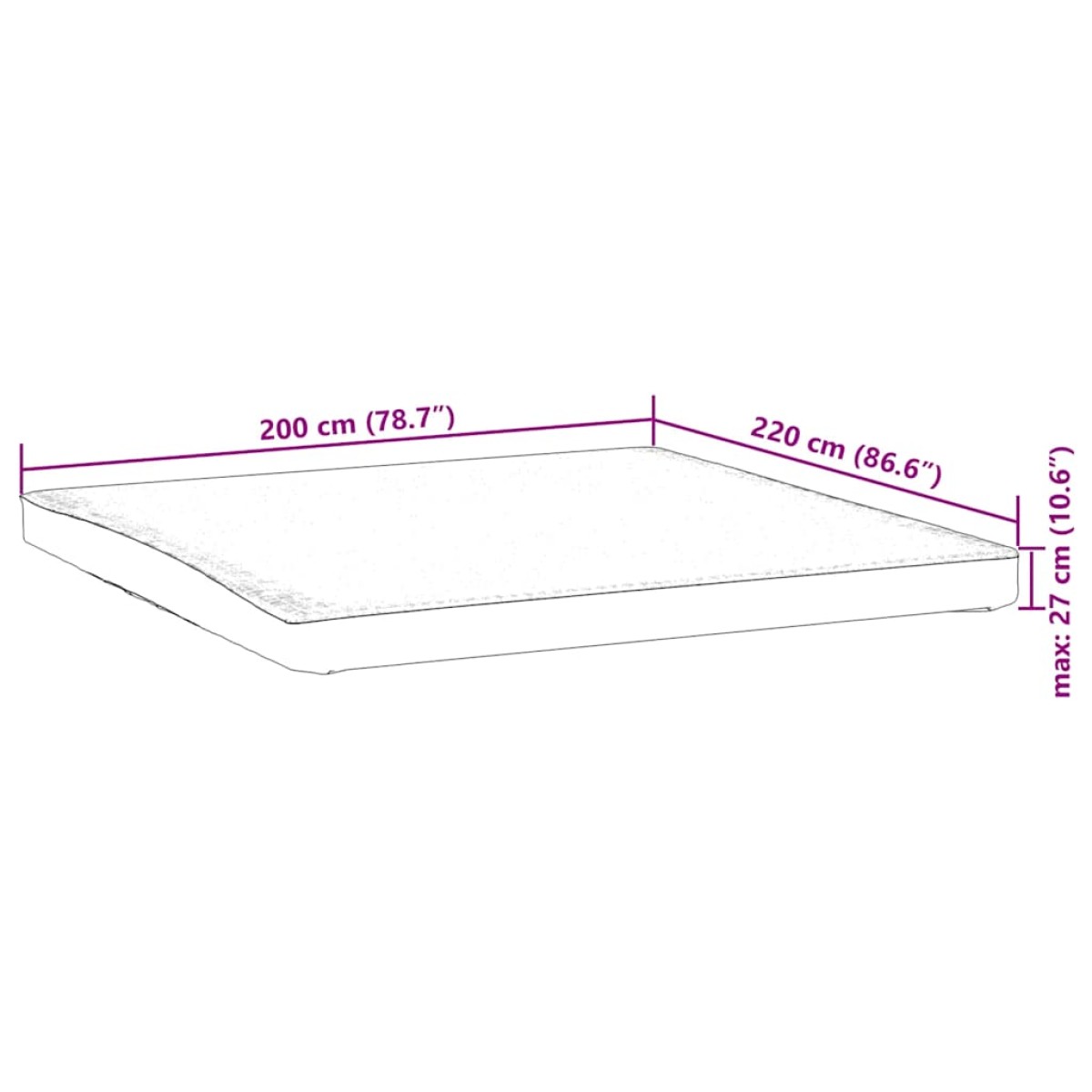 vidaXL Προστατευτικό στρώματος Λευκό 200x220 εκ. Αδιάβροχο