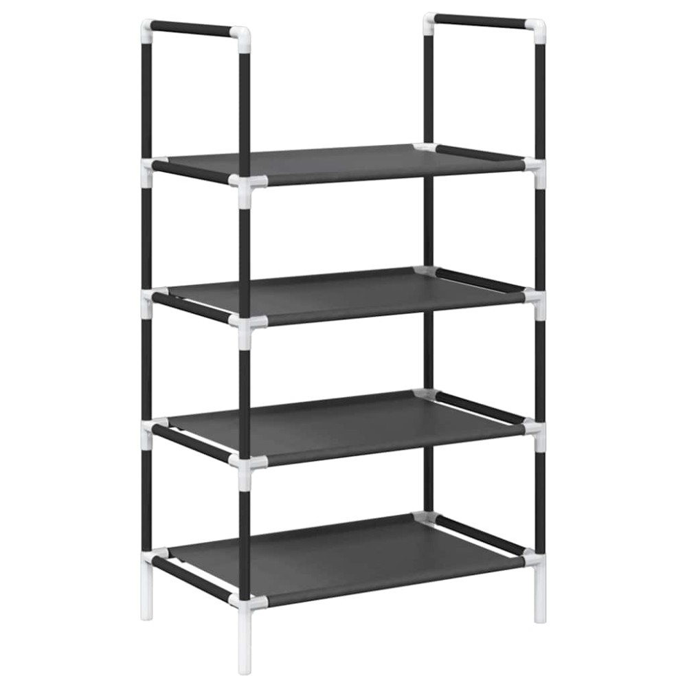 vidaXL Ράφι παπουτσιών 4 επιπέδων μαύρο 44x28x77 cm μη υφασμένο ύφασμα