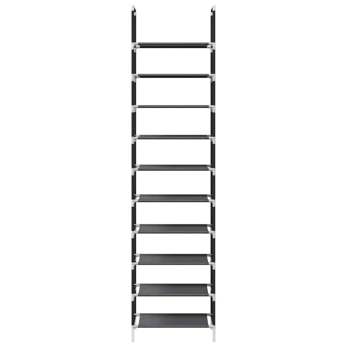vidaXL Ράφι παπουτσιών 10 επιπέδων μαύρο 44x28x180 cm