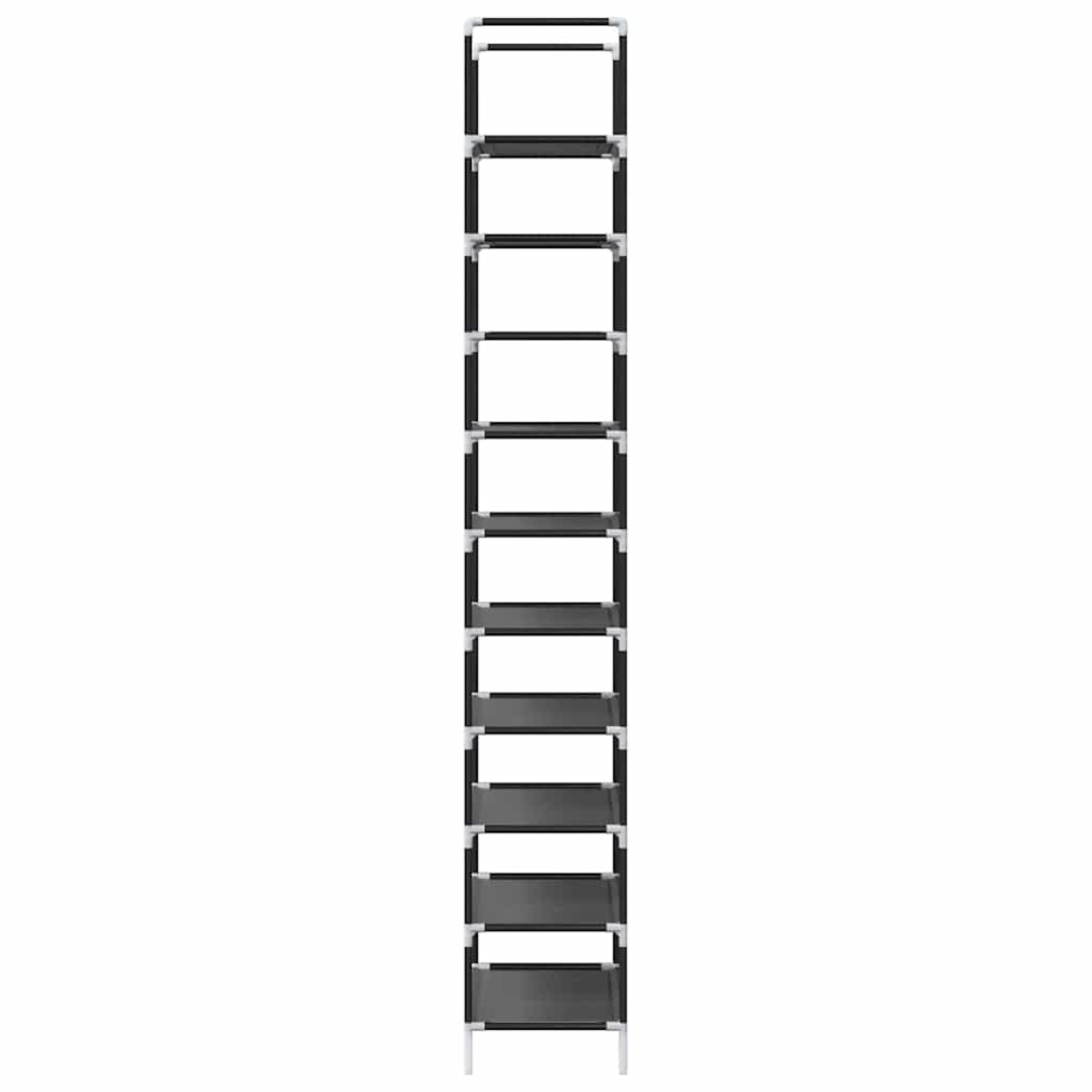vidaXL Ράφι παπουτσιών 10 επιπέδων μαύρο 44x28x180 cm