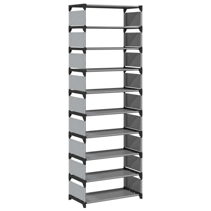 vidaXL Ράφι παπουτσιών 10επιπέδων γκρι 54x28x158 cm μη υφασμένο ύφασμα