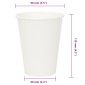vidaXL Χάρτινα κύπελλα καφέ 1000 τεμάχια 12oz 300ml Λευκό