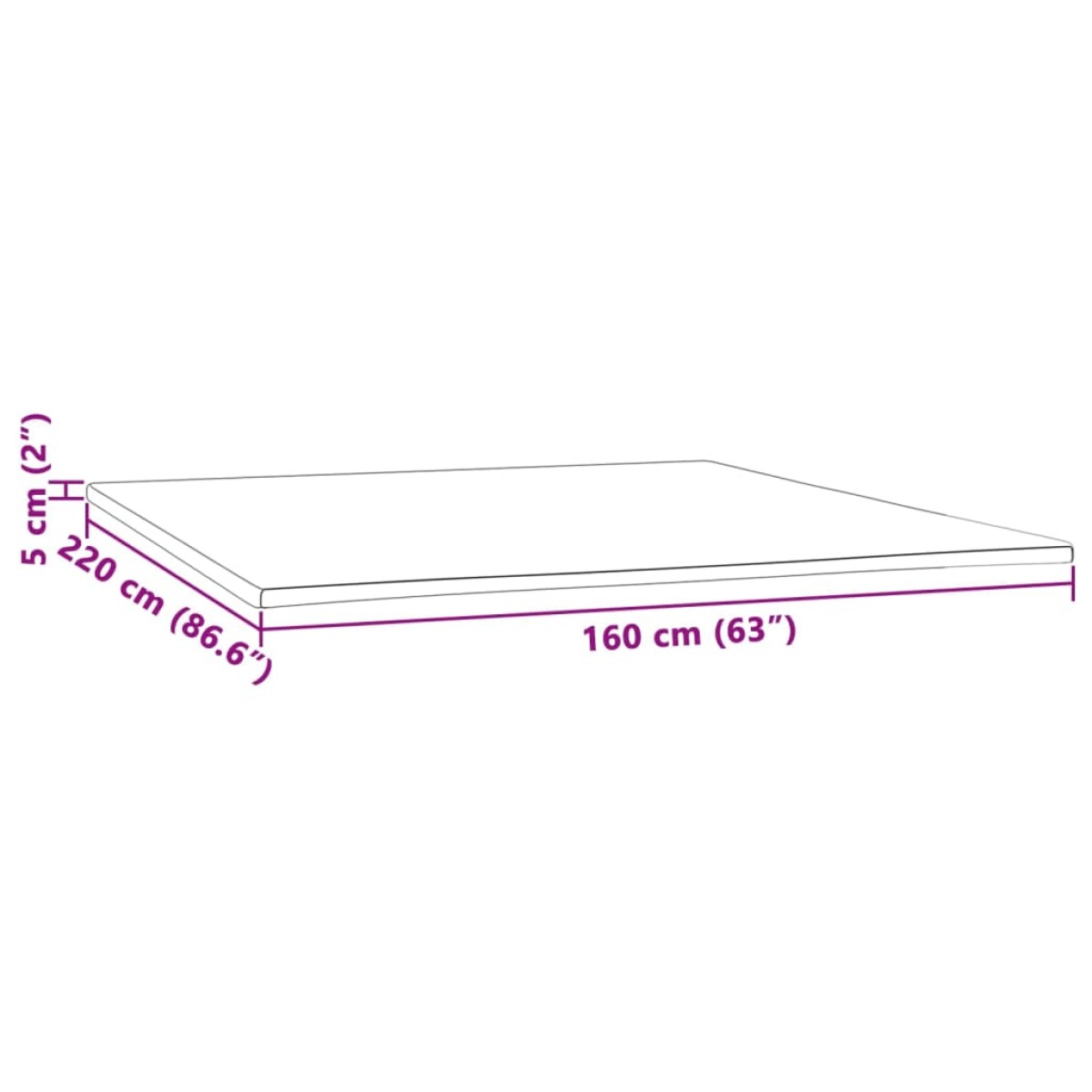 vidaXL Ανώστρωμα 160 x 220 εκ. 5 εκ.
