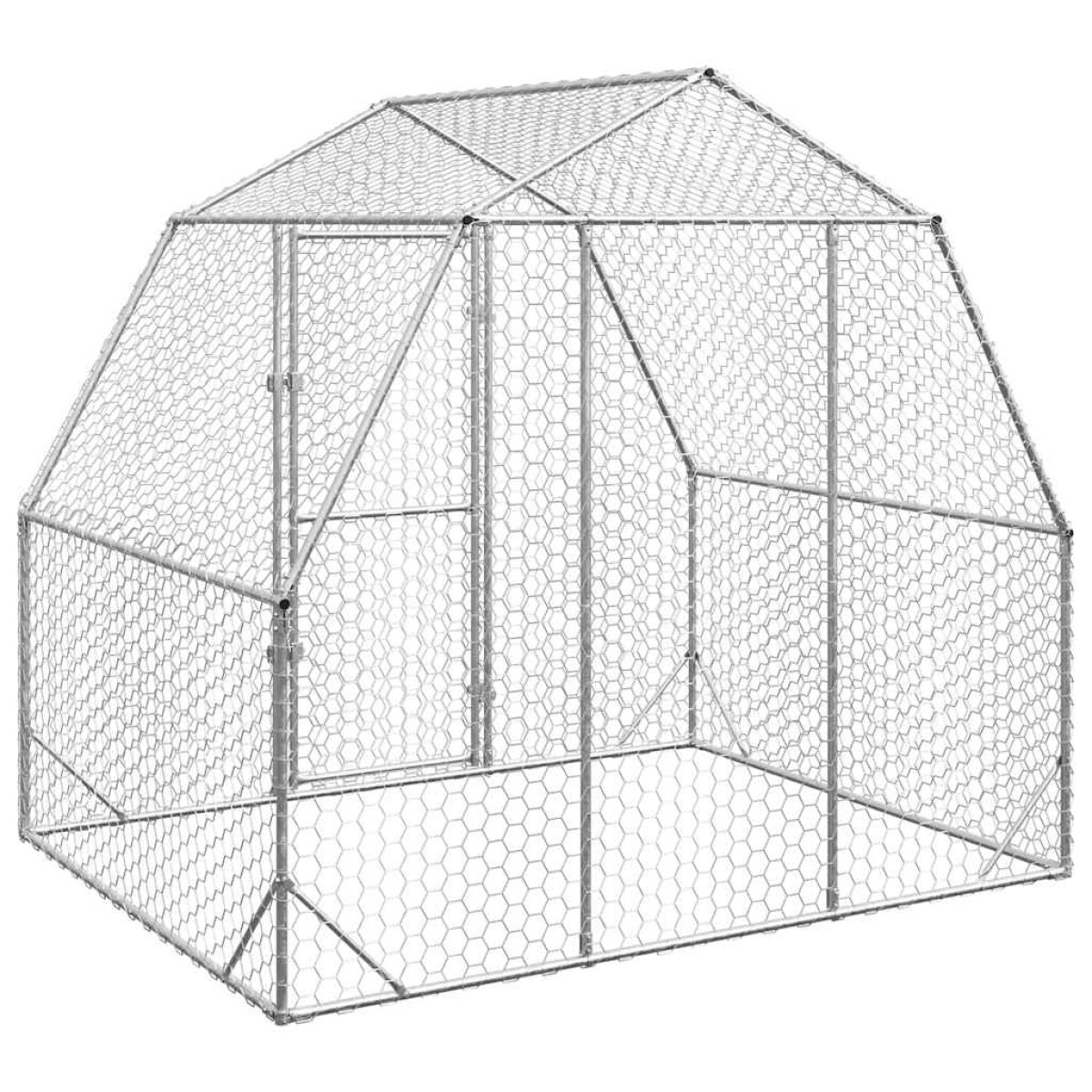 vidaXL Chicken Run 2,5x2x2,25 m Γαλβανισμένος χάλυβας