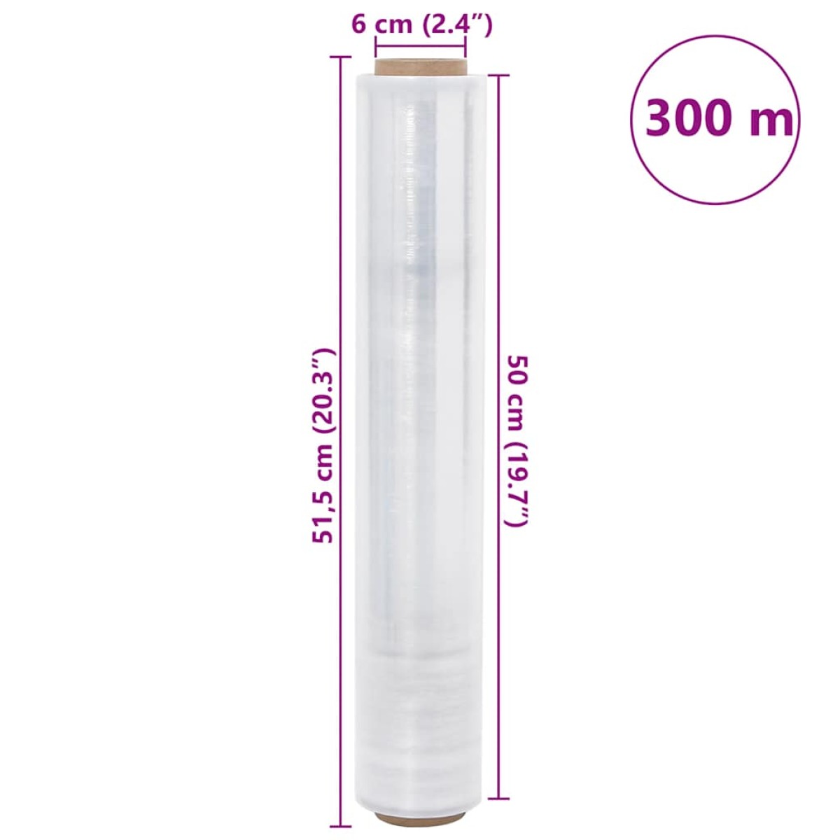 vidaXL Stretch Film 6 τεμάχια Διαφανές 23 μm 50 cm x 300 m