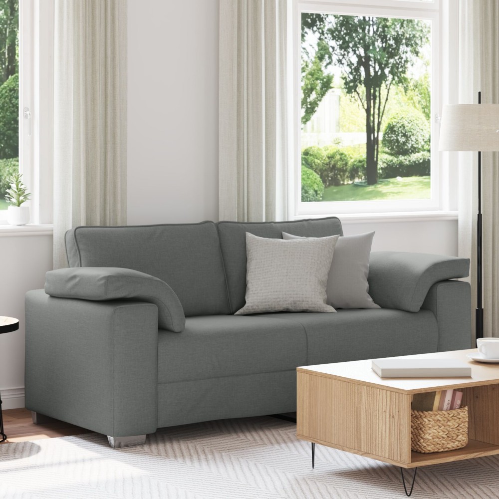 vidaXL Καναπέδες Loveseat Σκούρο Γκρι 140 εκ Υφάσματος