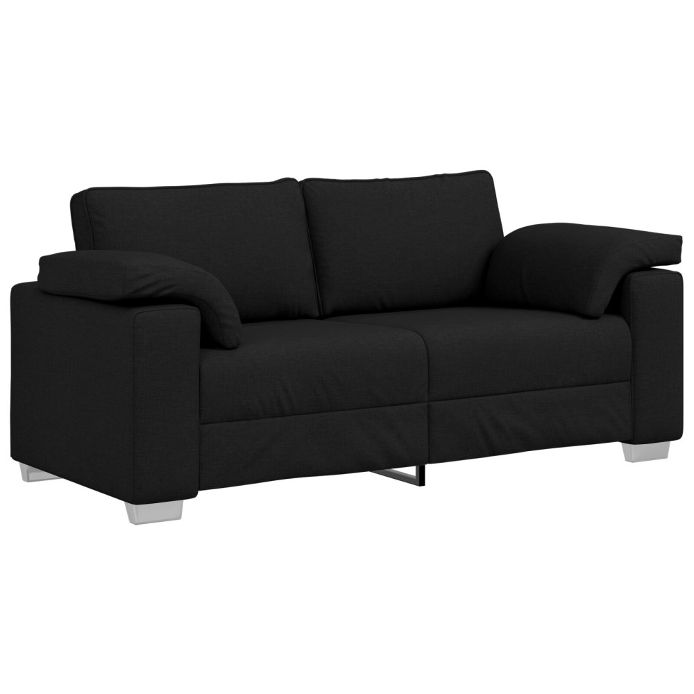 vidaXL Μαύρος Καναπές Loveseat 140 εκ Υφασμάτινος
