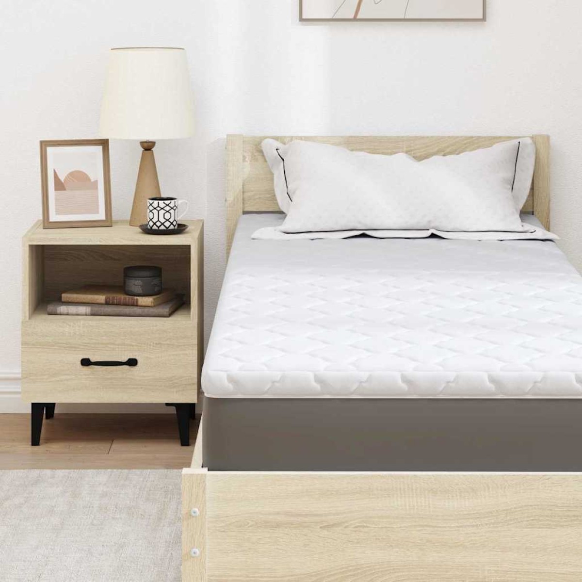 vidaXL Στρώματα Λευκό 70 x 200 cm Πολυεστέρας χωρίς κόλλα