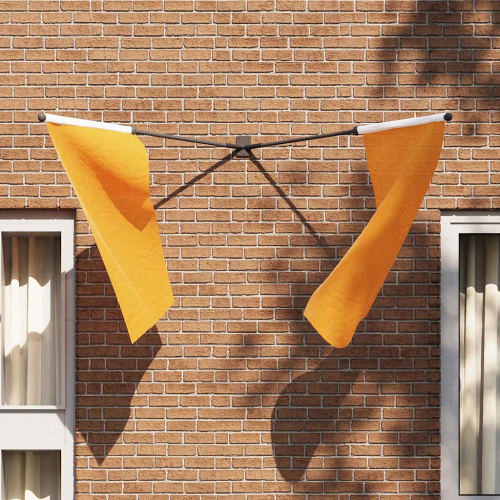 vidaXL Στήριγμα Σημαίας Μαύρο 11,5 x 7,5 x 0,2 εκ. Ατσάλι