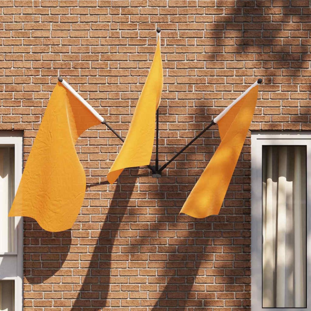 vidaXL Στήριγμα Σημαίας Μαύρο 10,5 x 7,5 x 0,2 εκ. Ατσάλι