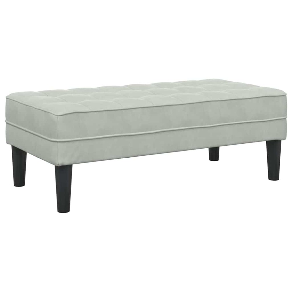 vidaXL παγκάκι Ανοιχτό γκρι 113 x 57 x 39 εκ. Βελούδο