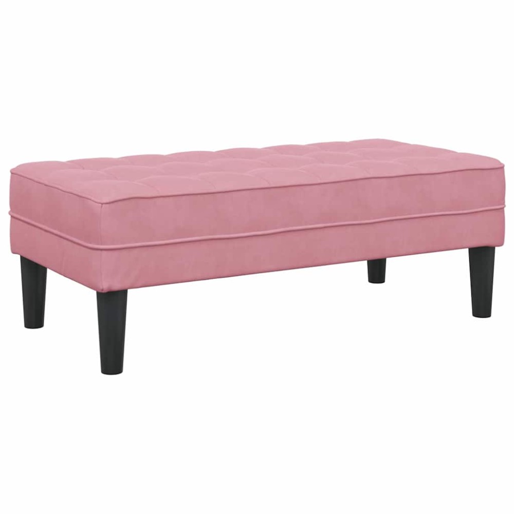 vidaXL παγκάκι Ροζ 113 x 57 x 39 εκ. Βελούδο