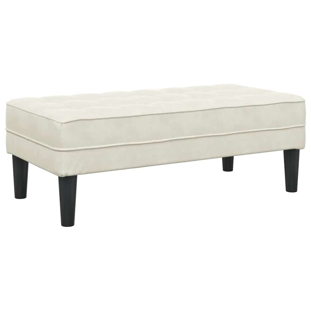 vidaXL παγκάκι Κρεμ 113 x 57 x 39 εκ. Βελούδο