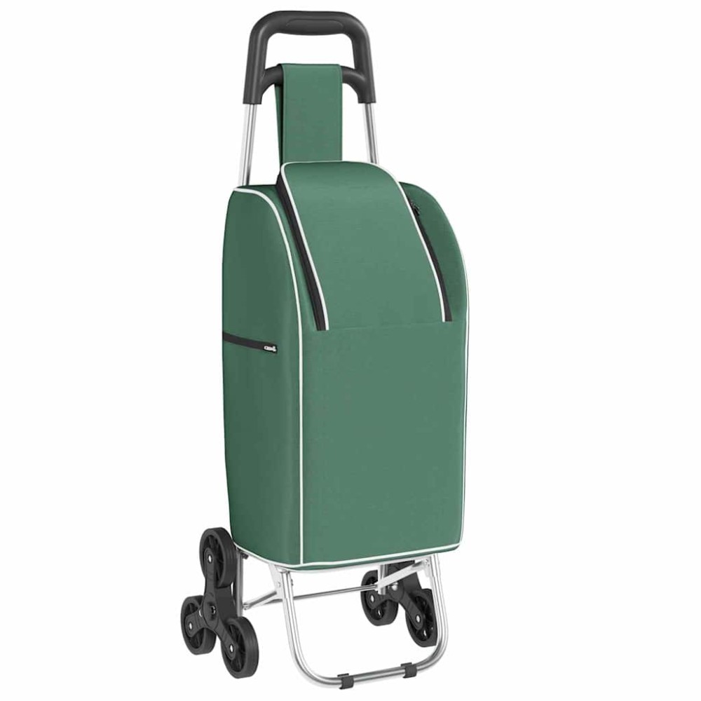 vidaXL Καρότσι Αγορών Πράσινο 39,5 x 33 x 93 εκ Ύφασμα Oxford