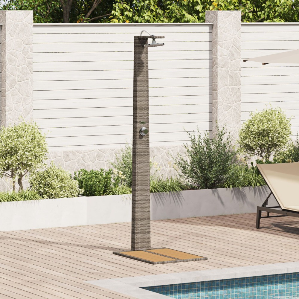 vidaXL Ντους Κήπου  Γκρι 60x80x214 εκ Πολυ Ρητίνη